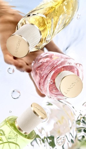 Flakóny parfémov Lancôme Les Ô, svieže a ľahké vône v elegantnom sklenenom dizajne.