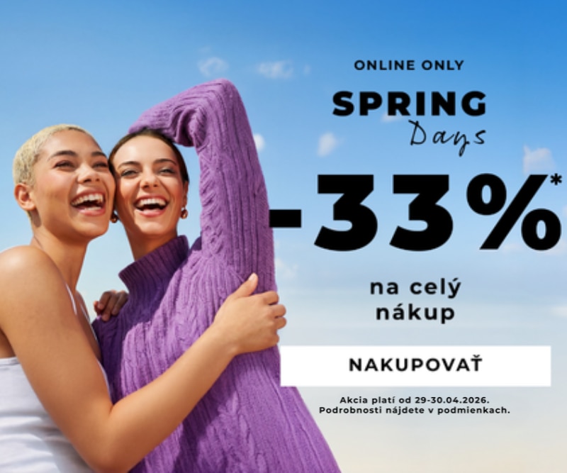 Jarný promo banner s online zľavou 33 % na celý nákup