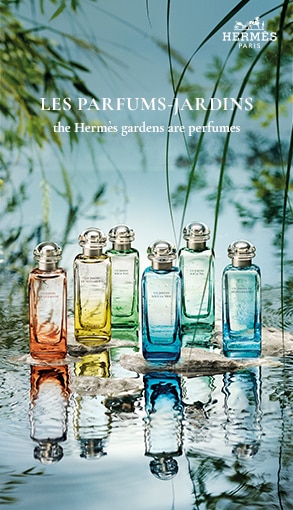 Kolekcia Hermès Les Parfums Jardins, farebné flakóny inšpirované prírodou.