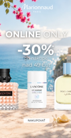 ONLINE ONLY -30% pri nákupe nad 49 Eur, výber parfumov a starostlivosti o pleť na stredomors
