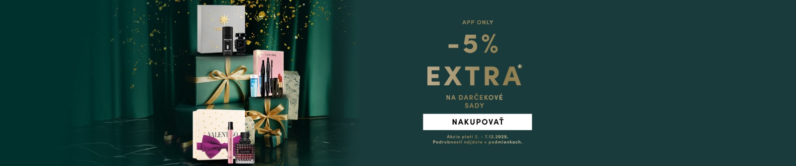 Extra reducere 5% la seturi cadou de Crăciun în aplicație – Rabanne, Lancôme, Valentino, promoție online.