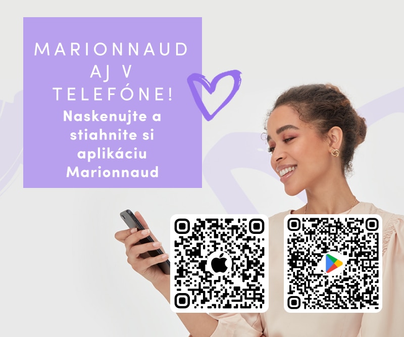 Stiahnite si mobilnú aplikáciu Marionnaud pomocou QR kódov pre App Store a Google Play – krása na dosah ruky