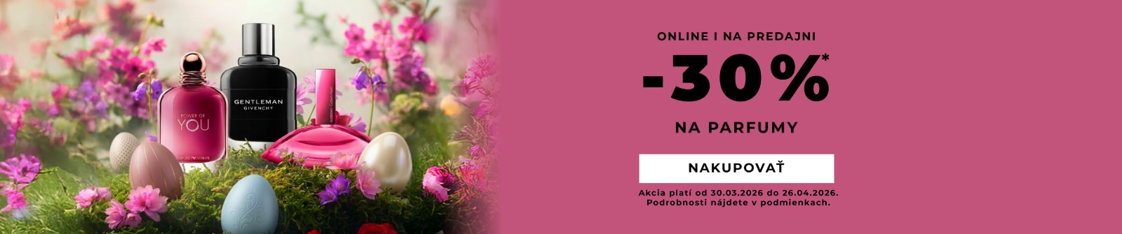 Parfumová akcia Marionnaud so zľavou 30 %, online aj v predajniach