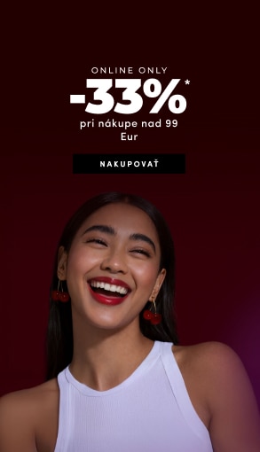 Online banner so zľavou 33 % pri nákupe nad 99 €.