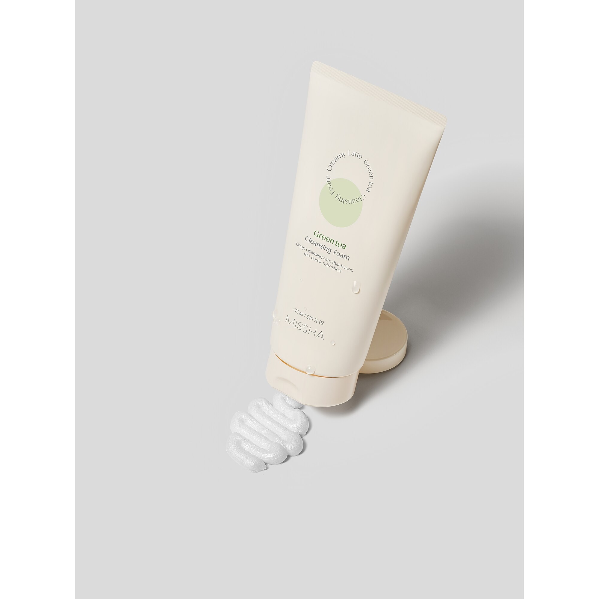 172 ML MISSHA CREAMY LATTE CLEANSING FOAM GREEN TEA Krémová čistiaca pena 2 of 3 Krémová čistiaca pena
