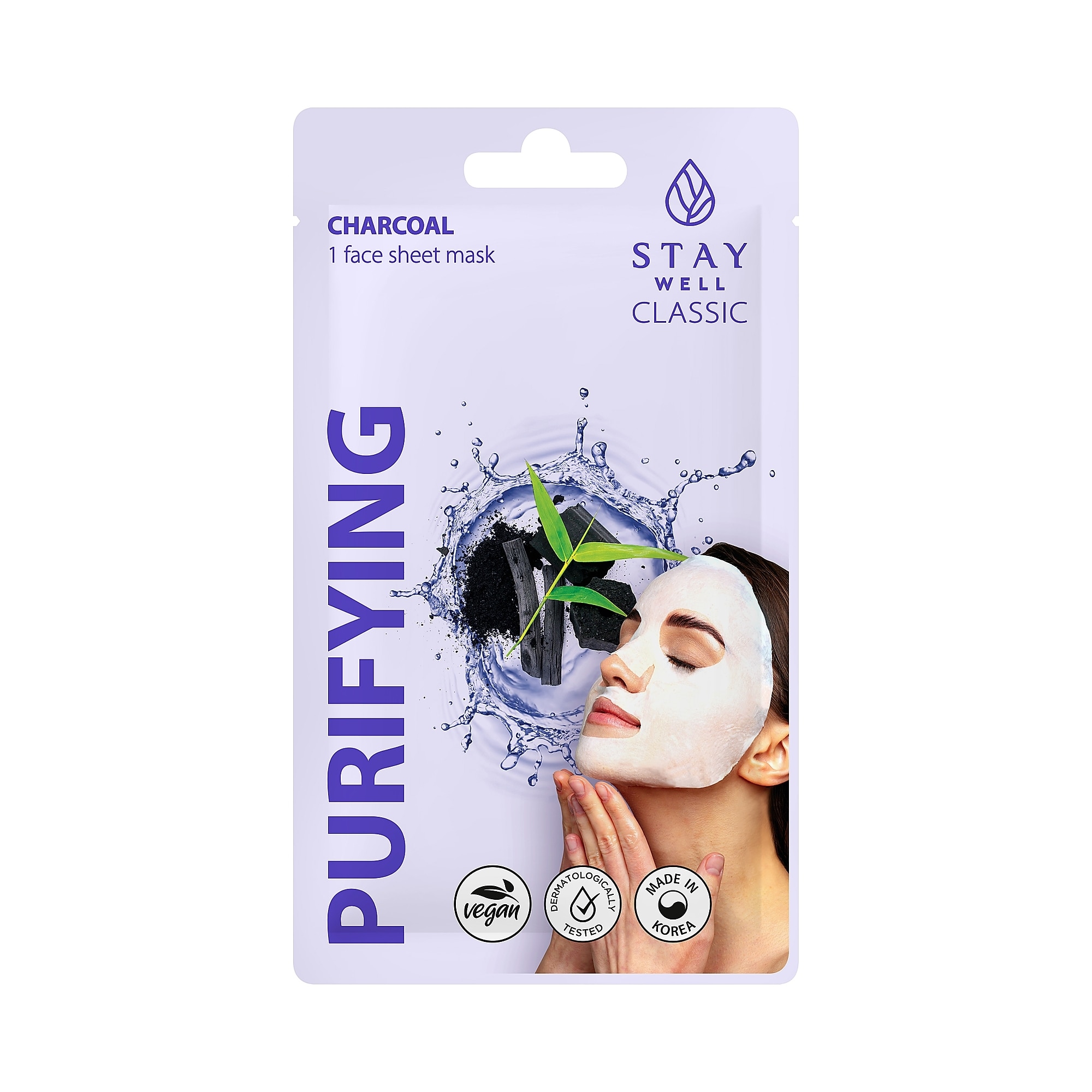 22 G STAY WELL CLASSIC SHEET MASK CHARCOAL Pleťová maska 1 of 1 Pleťová maska