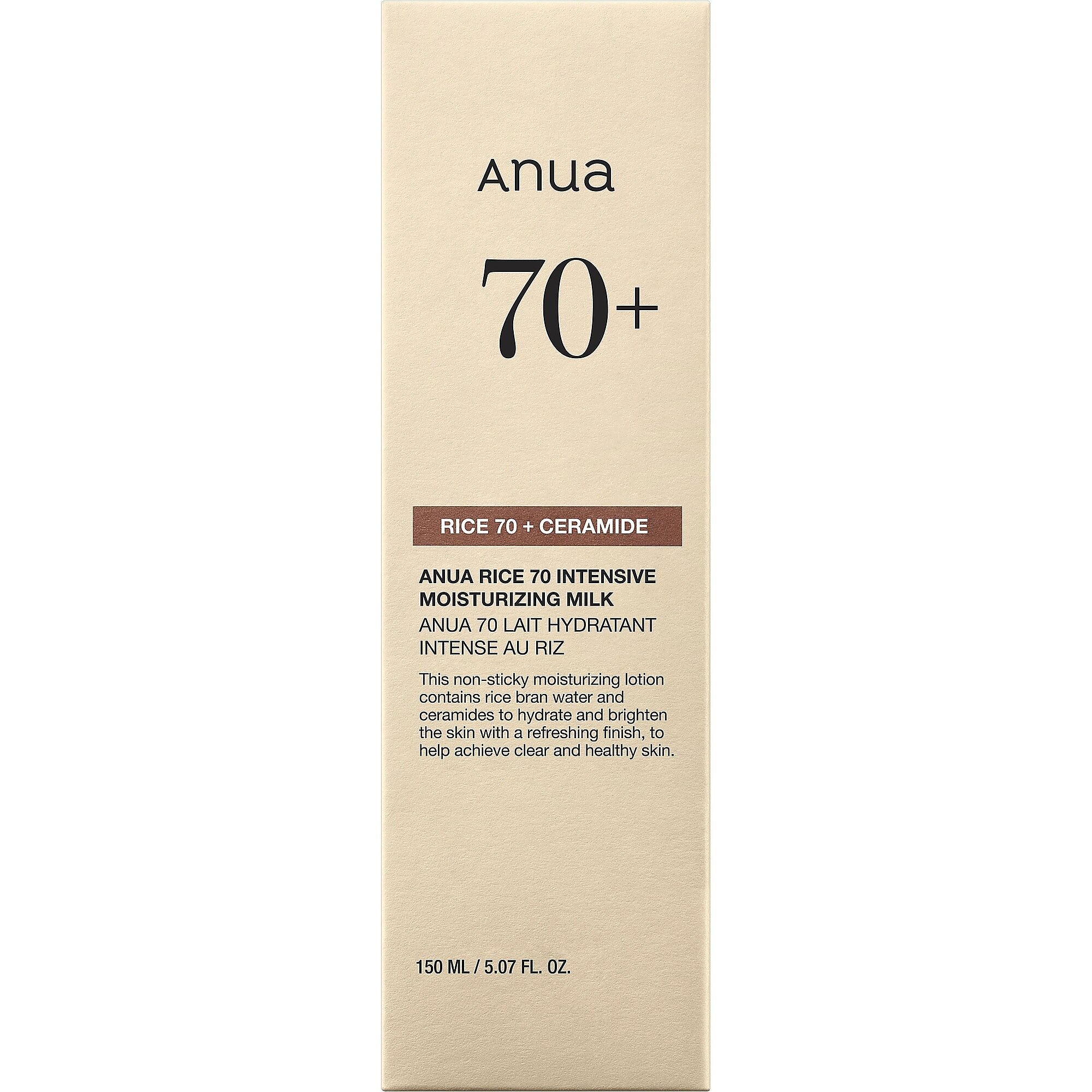 150 ML ANUA RICE 70 INTENSIVE MOISTURIZING MILK Hydratačné pleťové mlieko 2 of 2 Hydratačné pleťové mlieko