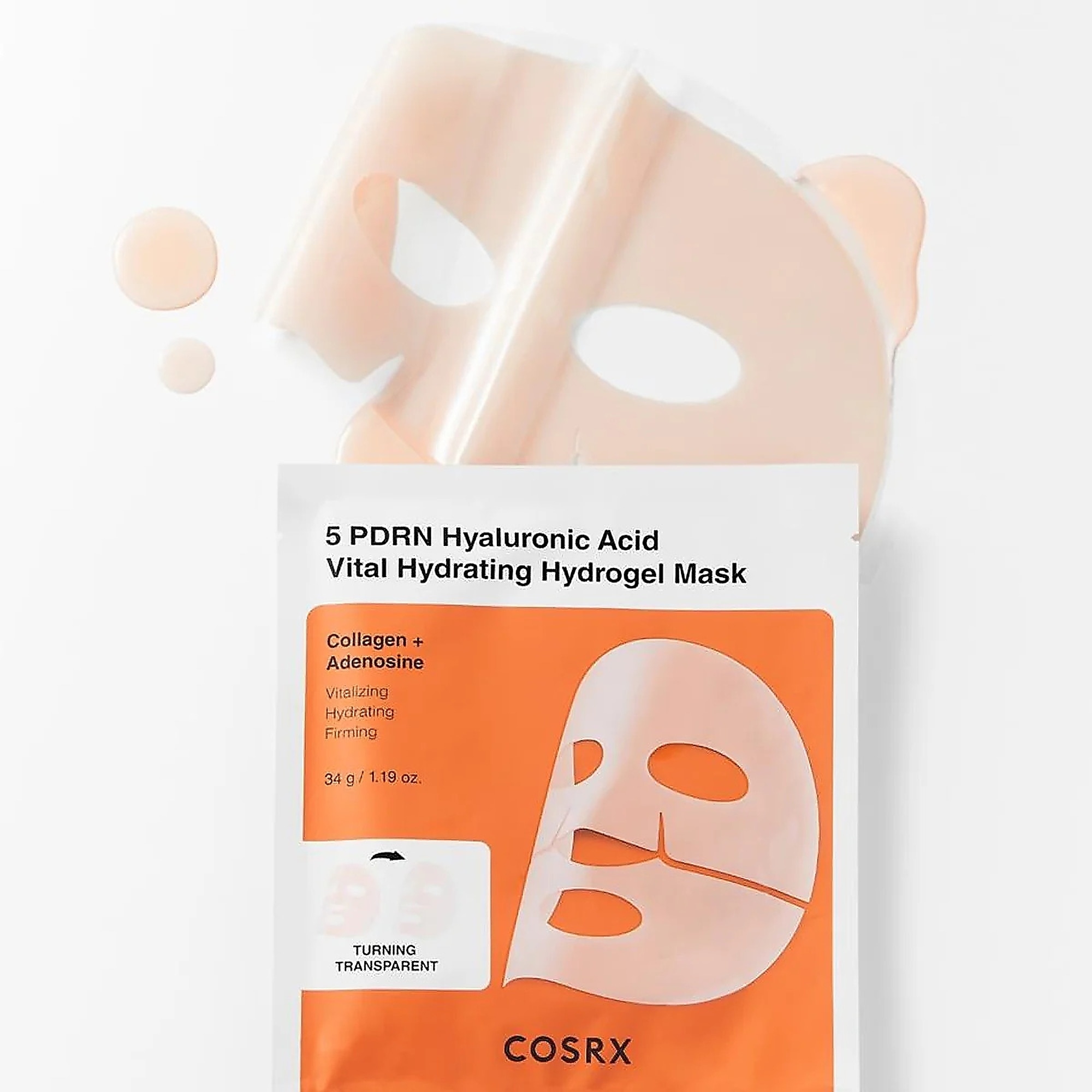 34 G COSRX PDRN HYALURONIC VITAL HYDROGEL MASK Hydratačná hydrogelová maska  2 of 3 Hydratačná hydrogelová maska