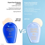 150 ML SHISEIDO SUN LOTION SENSITIVE SPF50+ Neviditeľné a ľahké mlieko na tvár aj telo  4 of 5 Neviditeľné a ľahké mlieko na tvár aj telo