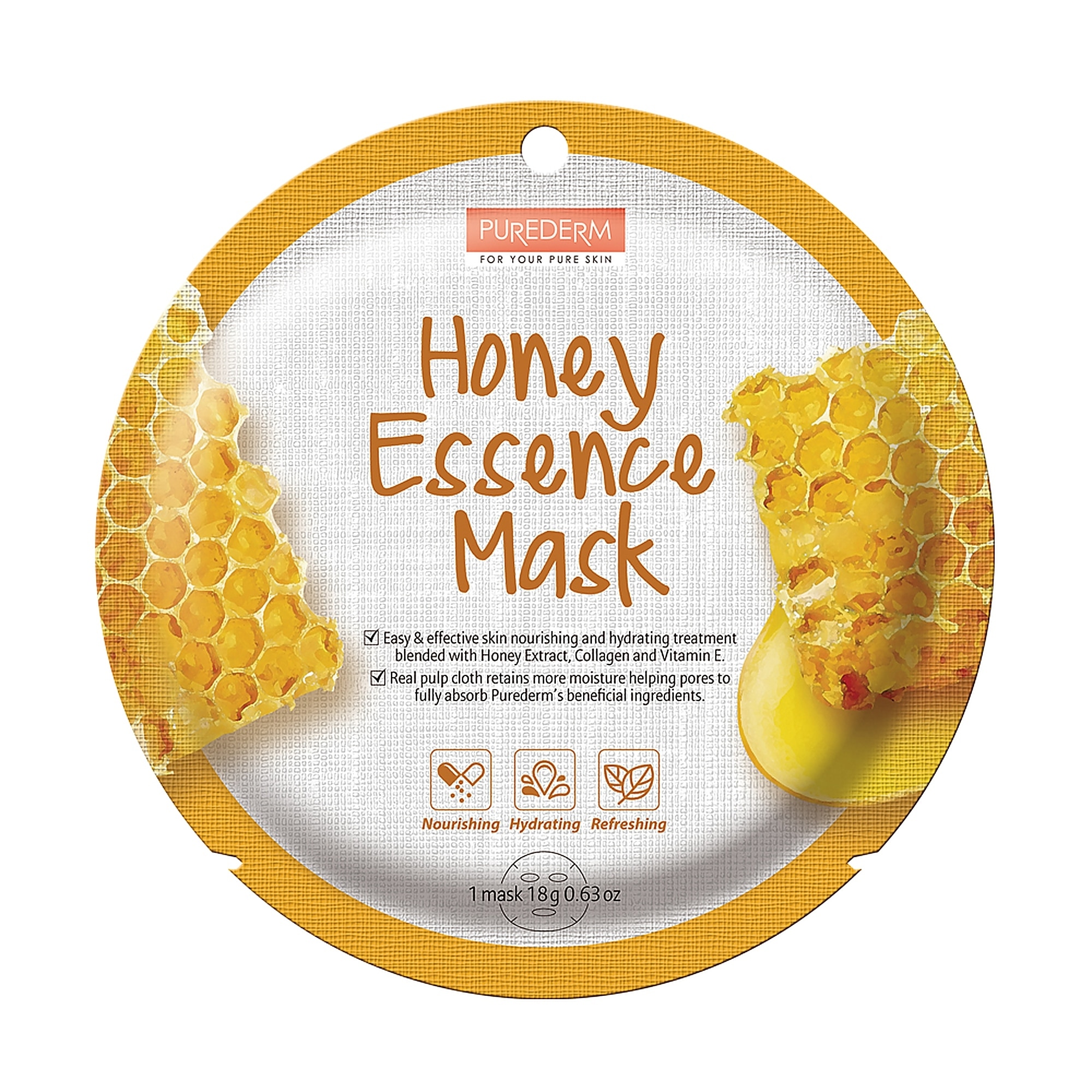 1 KS PUREDERM HONEY ESSENCE MASK Pleťová maska 1 of 1 Pleťová maska