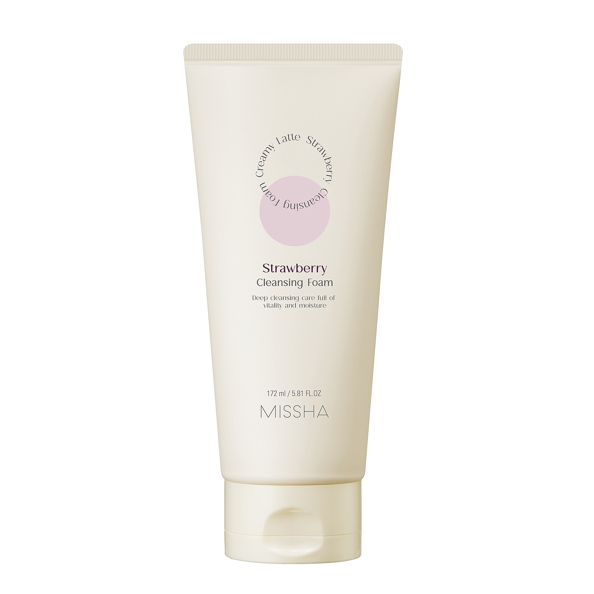 172 ML MISSHA CREAMY LATTE CLEANSING FOAM STRAWBERRY Krémová čistiaca pena 1 of 2