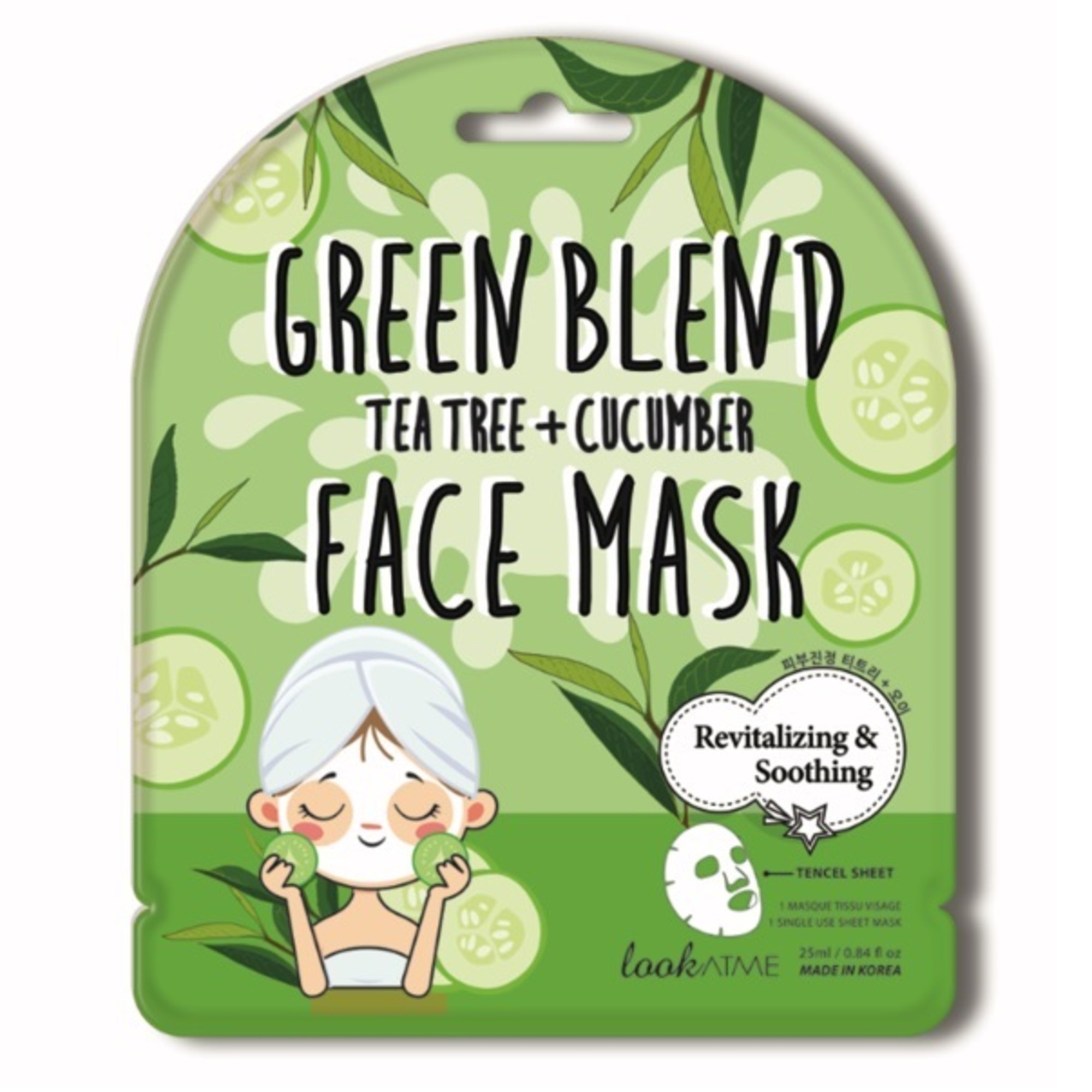 25 ML LOOK AT ME GREEN BLEND TEA TREE CUCUMBER FACE MASK Upokojujúca a revitalizačná pleťová maska 1 of 1