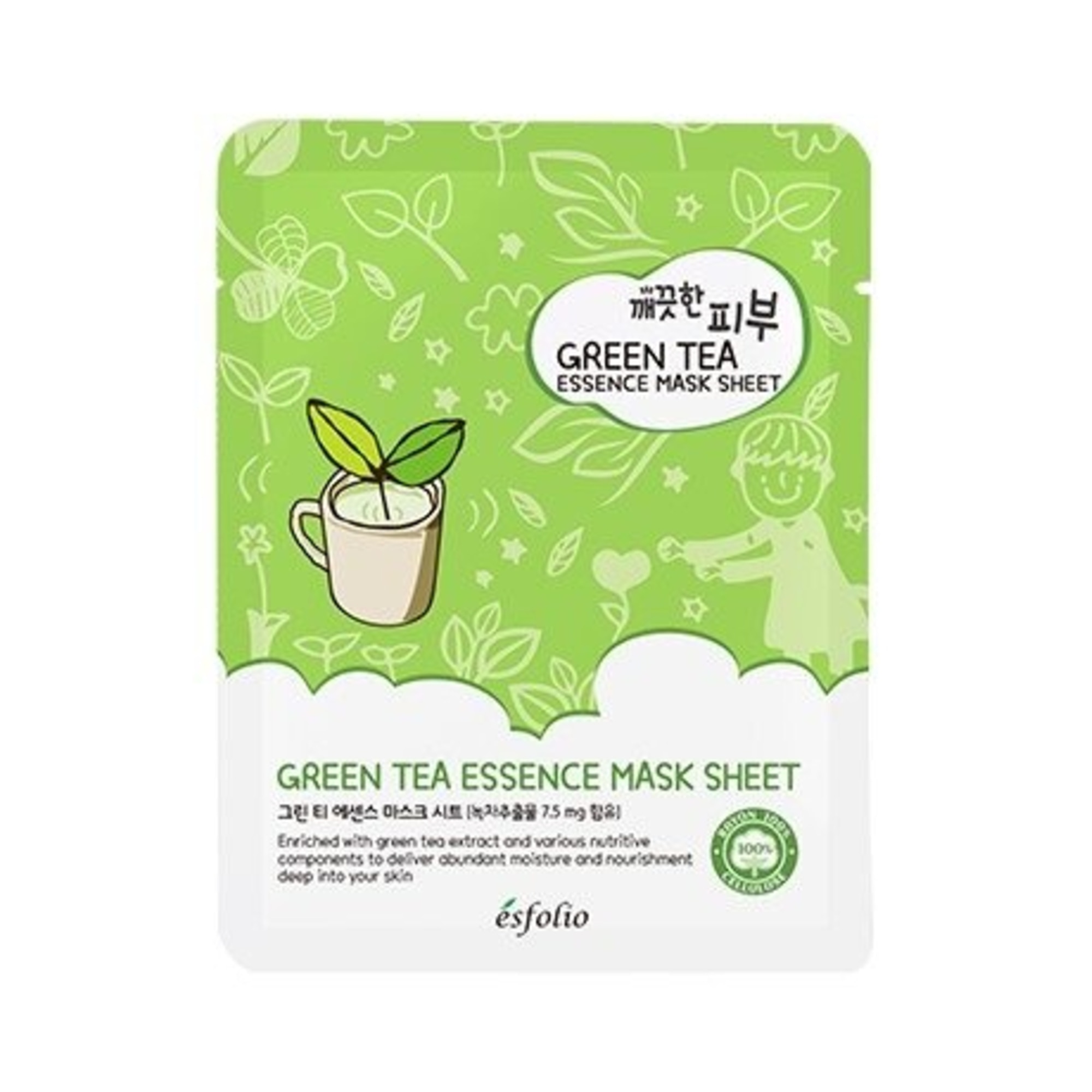 25 ML ESFOLIO PURE SKIN GREEN TEA ESSENCE MASK SHEET Detoxikačná maska na tvár 1 of 1
