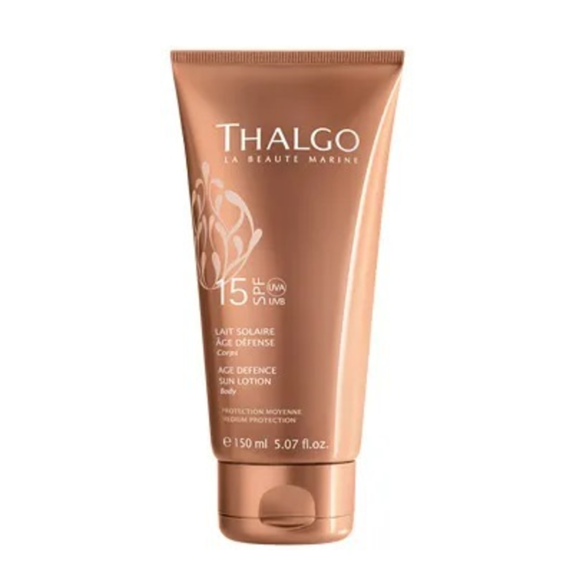 150 ML THALGO AGE DEFENCE SUN LOTION BODY SPF 15 Omladzujúce&nbsp;mlieko na opaľovanie SPF 15 