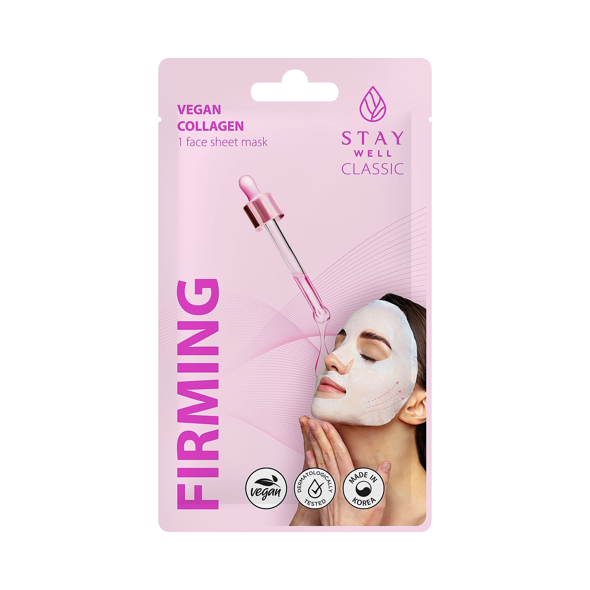 22 G STAY WELL CLASSIC SHEET MASK COLLAGEN Pleťová maska 1 of 1 Pleťová maska