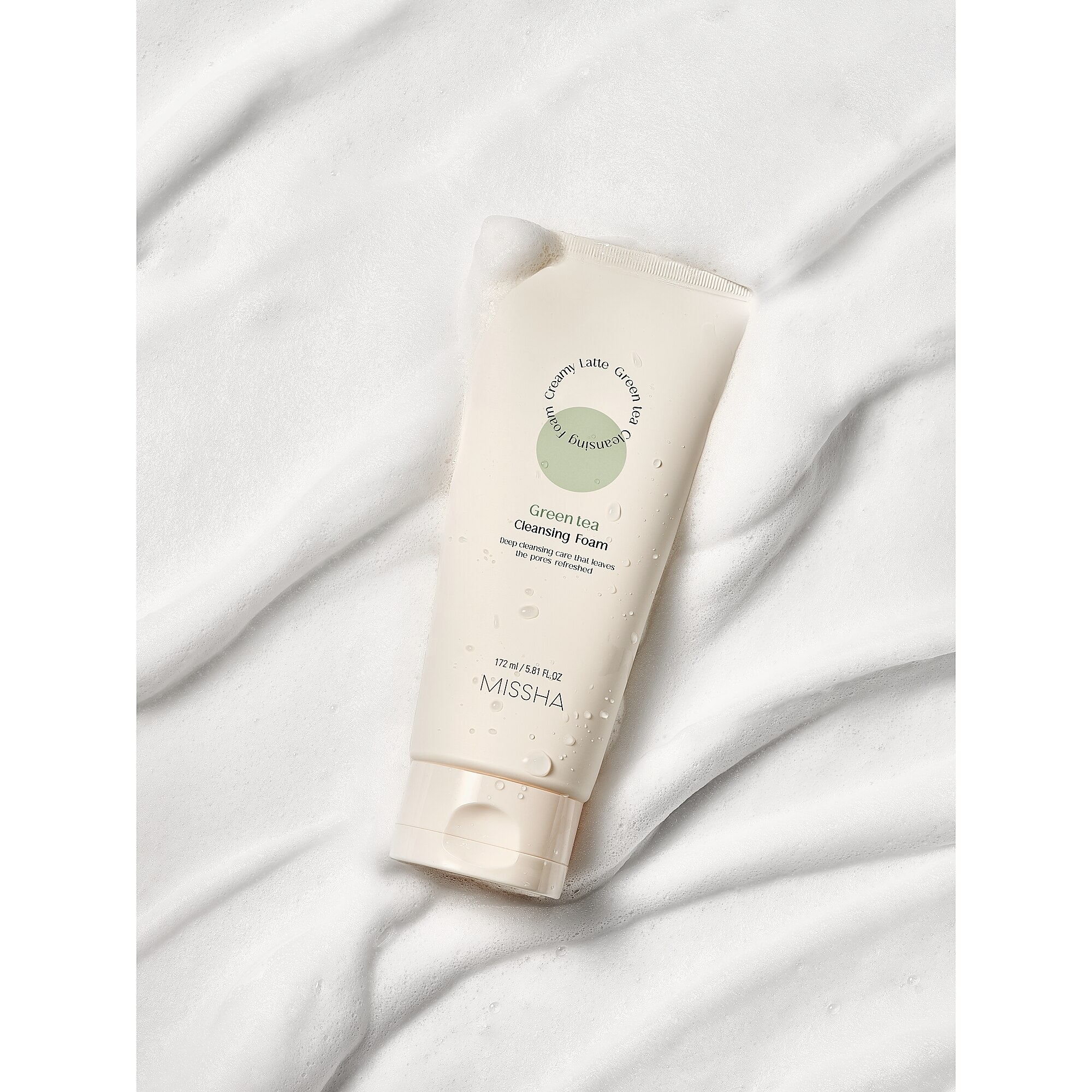 172 ML MISSHA CREAMY LATTE CLEANSING FOAM GREEN TEA Krémová čistiaca pena 3 of 3 Krémová čistiaca pena