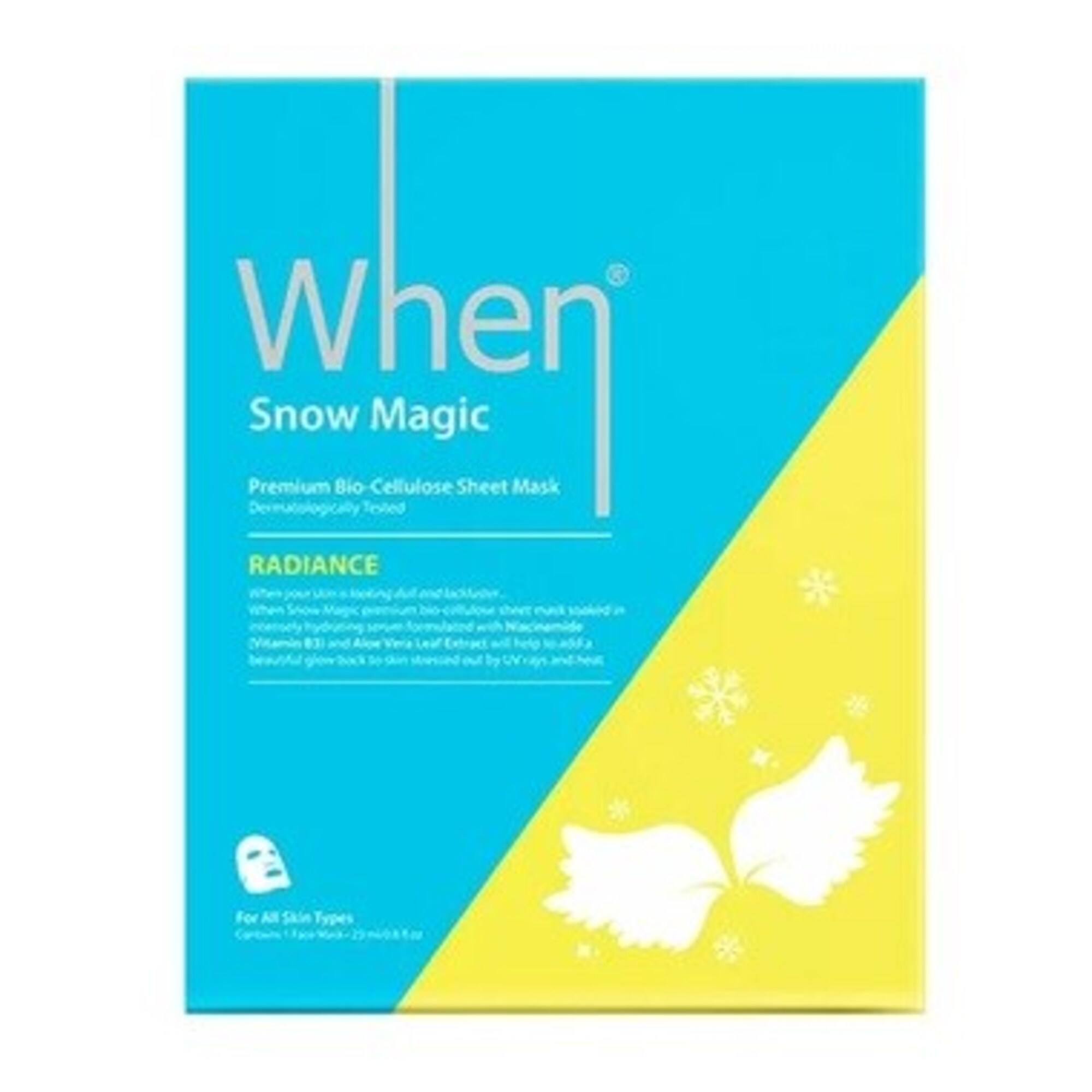 WHEN SIMPLY SNOW MAGIC RADIANCE PREMIUM BIO-CELLULOSE SHEET MASK Rozjasňujúca prémiová maska 1 of 1