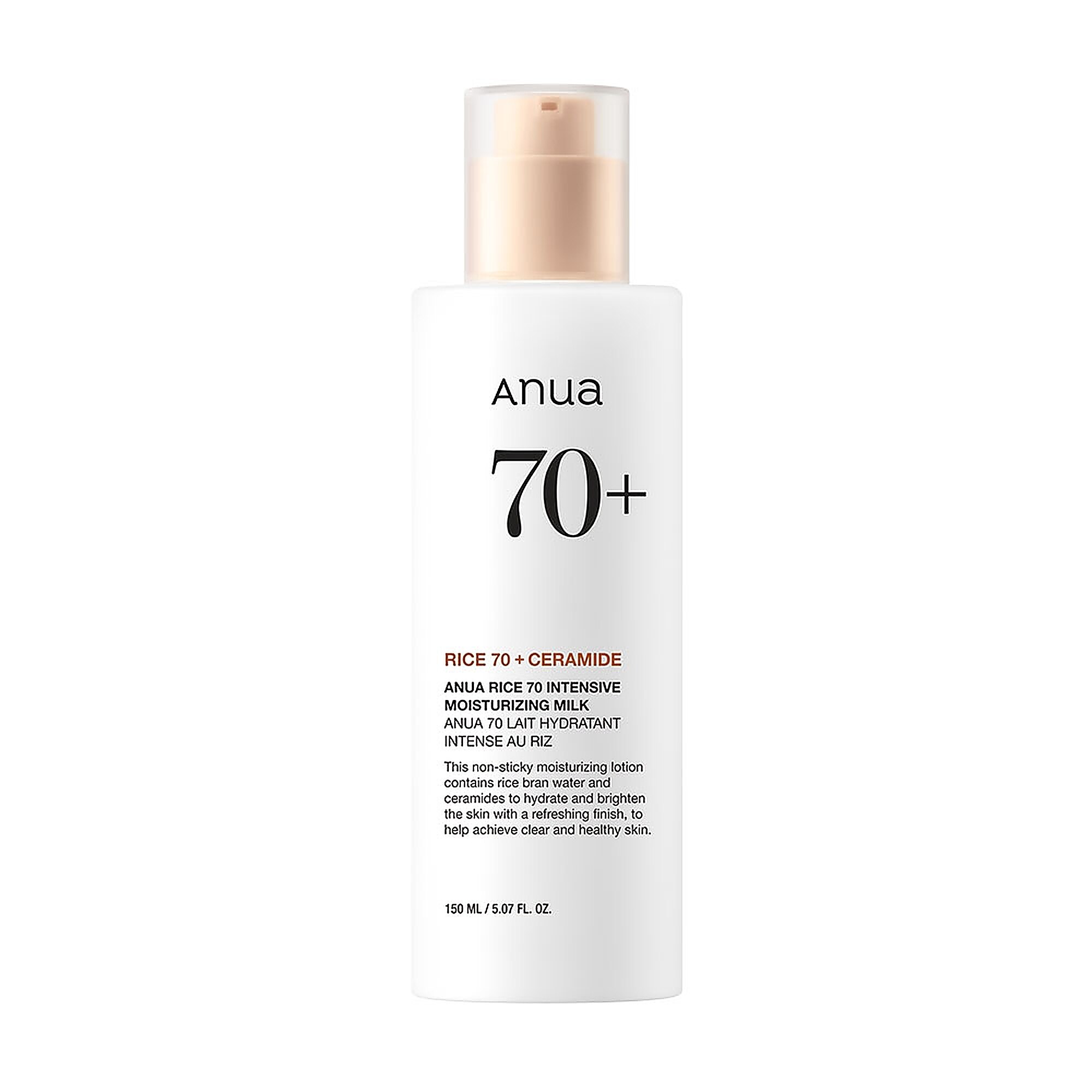 150 ML ANUA RICE 70 INTENSIVE MOISTURIZING MILK Hydratačné pleťové mlieko 1 of 2 Hydratačné pleťové mlieko