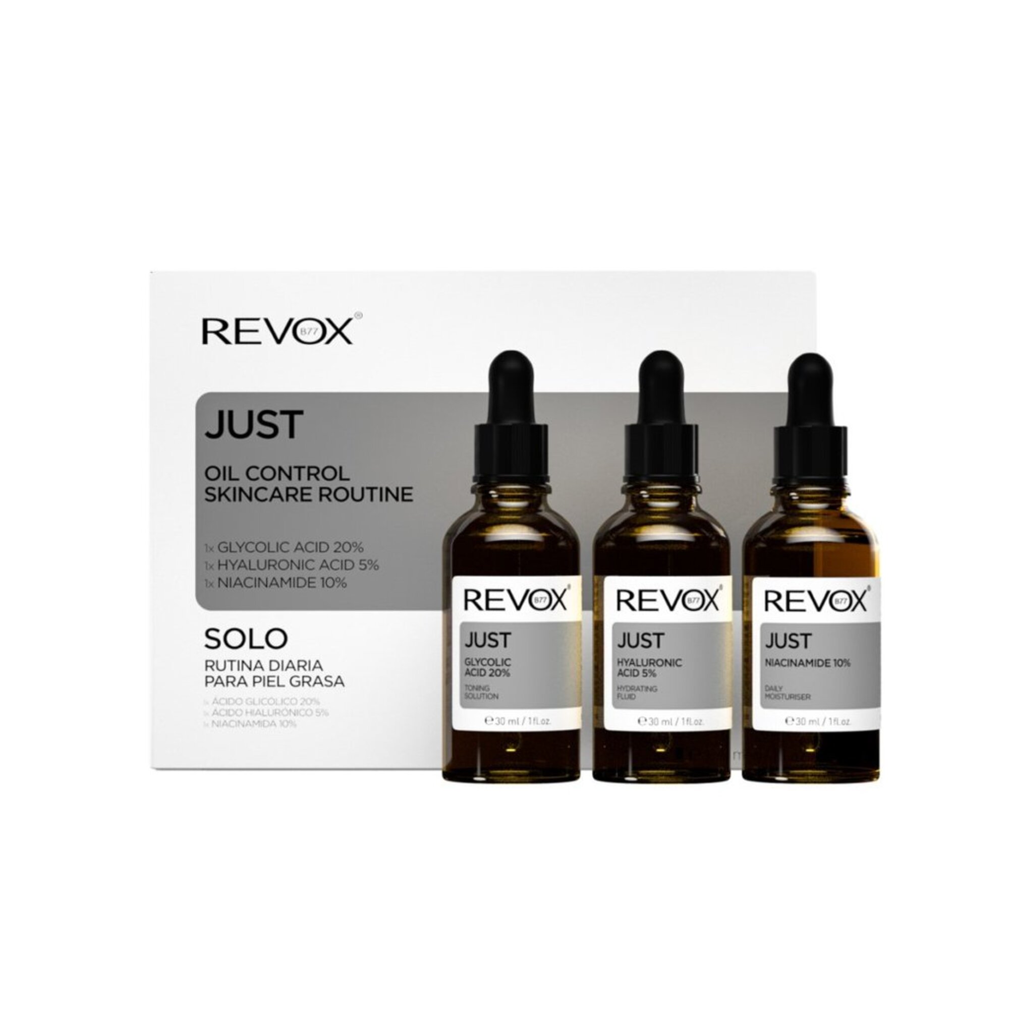30 ML REVOX JUST OIL CONTROL SKINCARE ROUTINE Komplexná sada starostlivosti o mastnú pleť 1 of 1